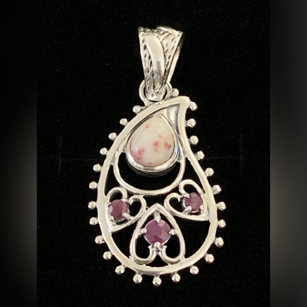 Artisan Collection of India Rosalinda And Ruby Sterling Silver Pendant